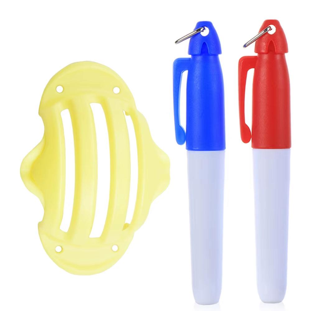 Golf Ball Line Marker with 2 Pens Set Golf Balls Template Alignment Putting Exerciser Golf Accessories - Universal Wellness Group Pty Ltd