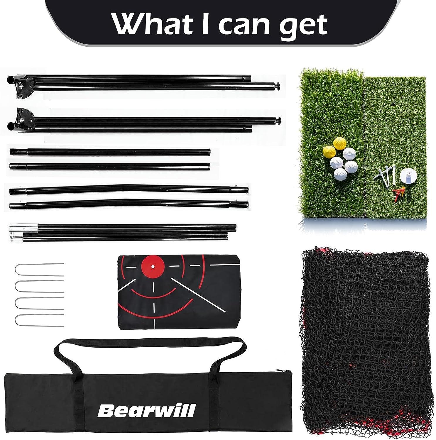 Golf Net, 10X7Ft Heavy Duty Golf Practice Net with Golf Mat, Target Cloth, 8 Golf Tees, 6 Golf Balls, Carry Bag, Golf Training Net for Backyard Driving Chipping Indoor Outdoor Training - Universal Wellness Group Pty Ltd