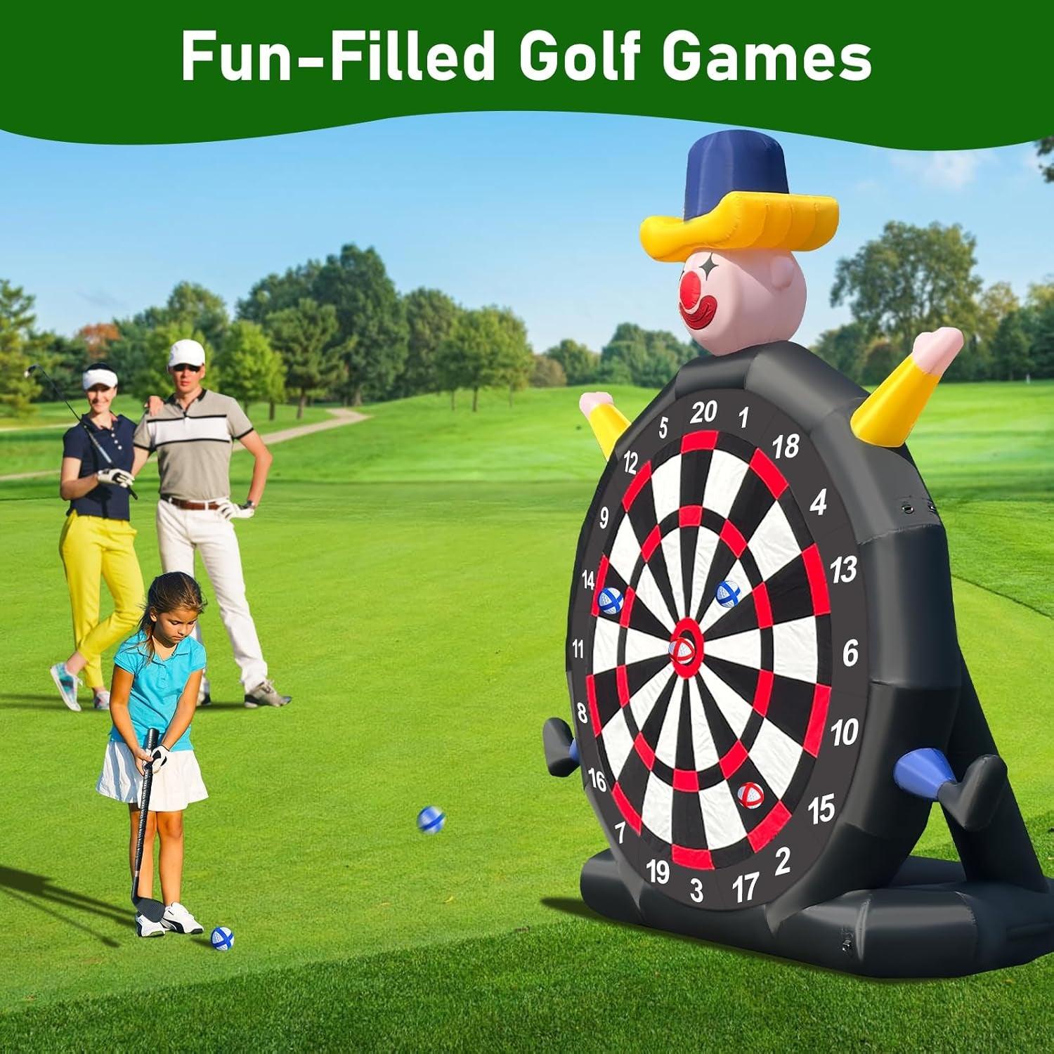 13Ft Inflatable Soccer Dart Board Giant Kickball Dartboard Soccer Darts with 350W Blower for Outdoor Yard Gym Camp Sport Games 8 Golf Balls, 2 Kickball - Universal Wellness Group Pty Ltd