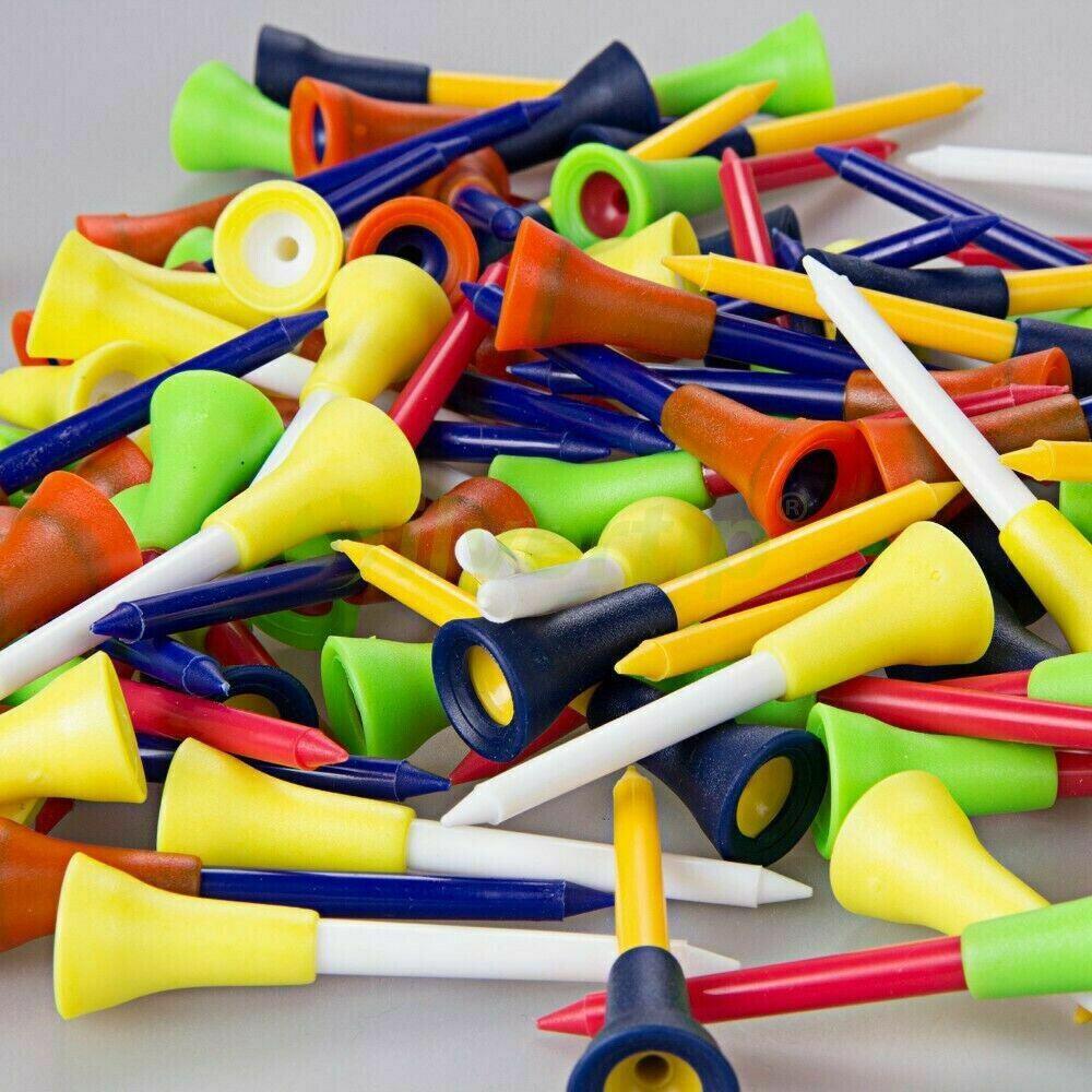 110Pcs Plastic & Rubber Cushion Top Golf Tees 83Mm High Quality Fast Dispatch - Universal Wellness Group Pty Ltd