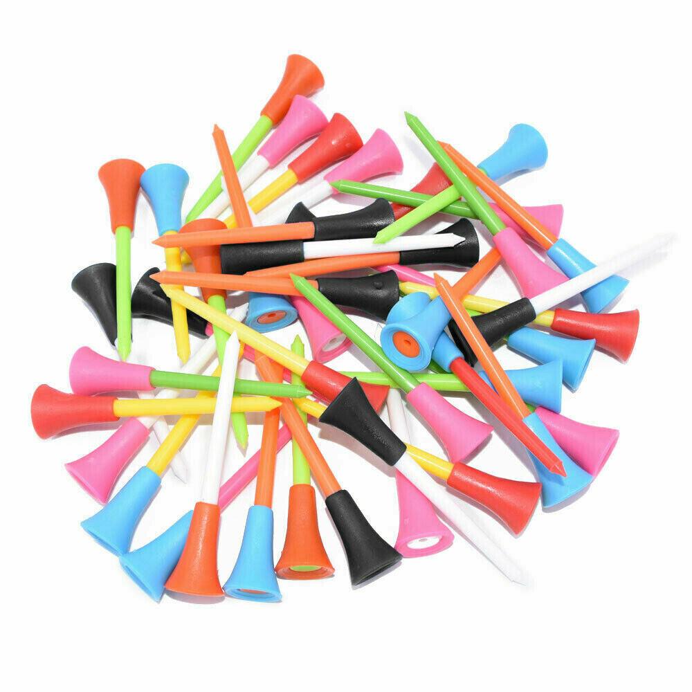 110Pcs Plastic & Rubber Cushion Top Golf Tees 83Mm High Quality Fast Dispatch - Universal Wellness Group Pty Ltd