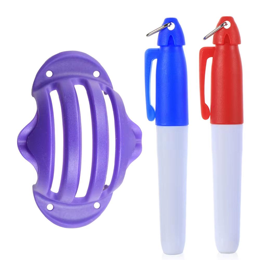 Golf Ball Line Marker with 2 Pens Set Golf Balls Template Alignment Putting Exerciser Golf Accessories - Universal Wellness Group Pty Ltd