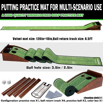 Golf Putting Mat Putting Mat for Indoors Putting Green, Mini Golf, Putting Mat Indoor Golf Matt Putting Green with Automatic Ball Return for Indoor and Outdoor, Office - Universal Wellness Group Pty Ltd