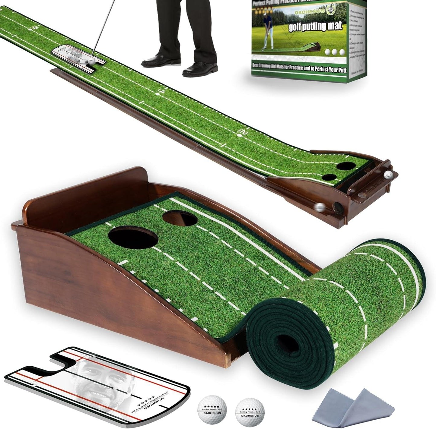 Golf Putting Mat Putting Mat for Indoors Putting Green, Mini Golf, Putting Mat Indoor Golf Matt Putting Green with Automatic Ball Return for Indoor and Outdoor, Office - Universal Wellness Group Pty Ltd